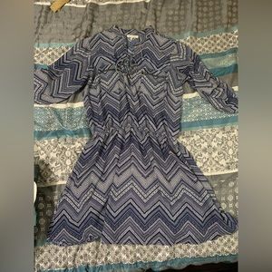 Navy blue chevron dress